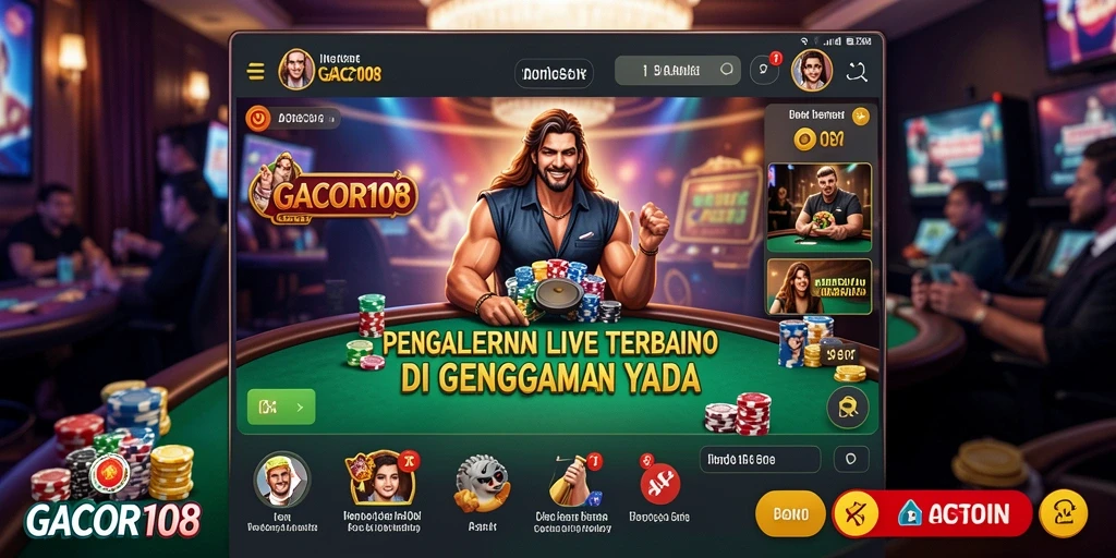 Tampilan gameplay menarik dalam GACOR108 Live Casino.