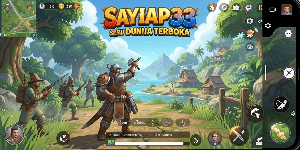Screenshot menunjukkan pemain mengeksplorasi landscape terbuka yang menakjubkan.