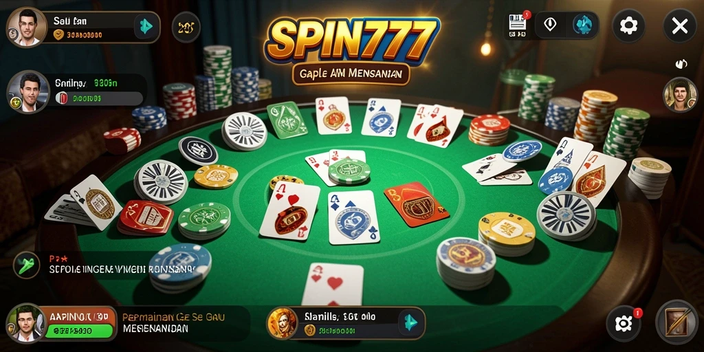 Tampilan gameplay SPIN777 yang menarik dan penuh strategi Gaple.