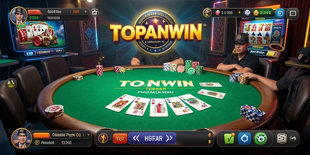 Tampilan gameplay seru dalam aplikasi TOPANWIN poker.